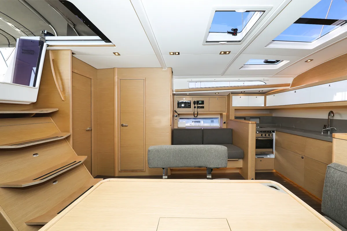Salon of Amber, a Dufour 470 sailboat at Grad Trogir, Croatia
