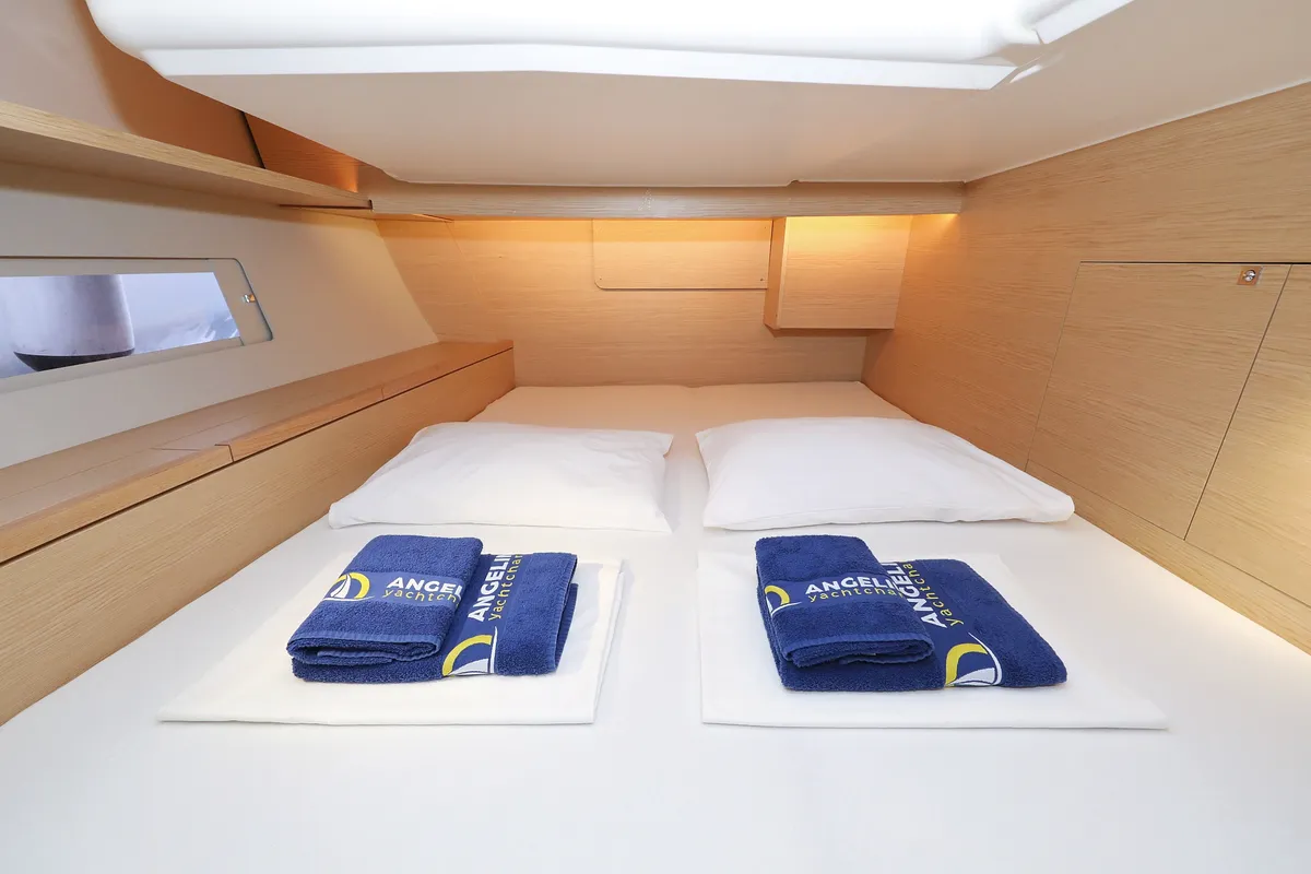 Cabin on Amber, a Dufour 470 sailboat at Grad Trogir, Croatia