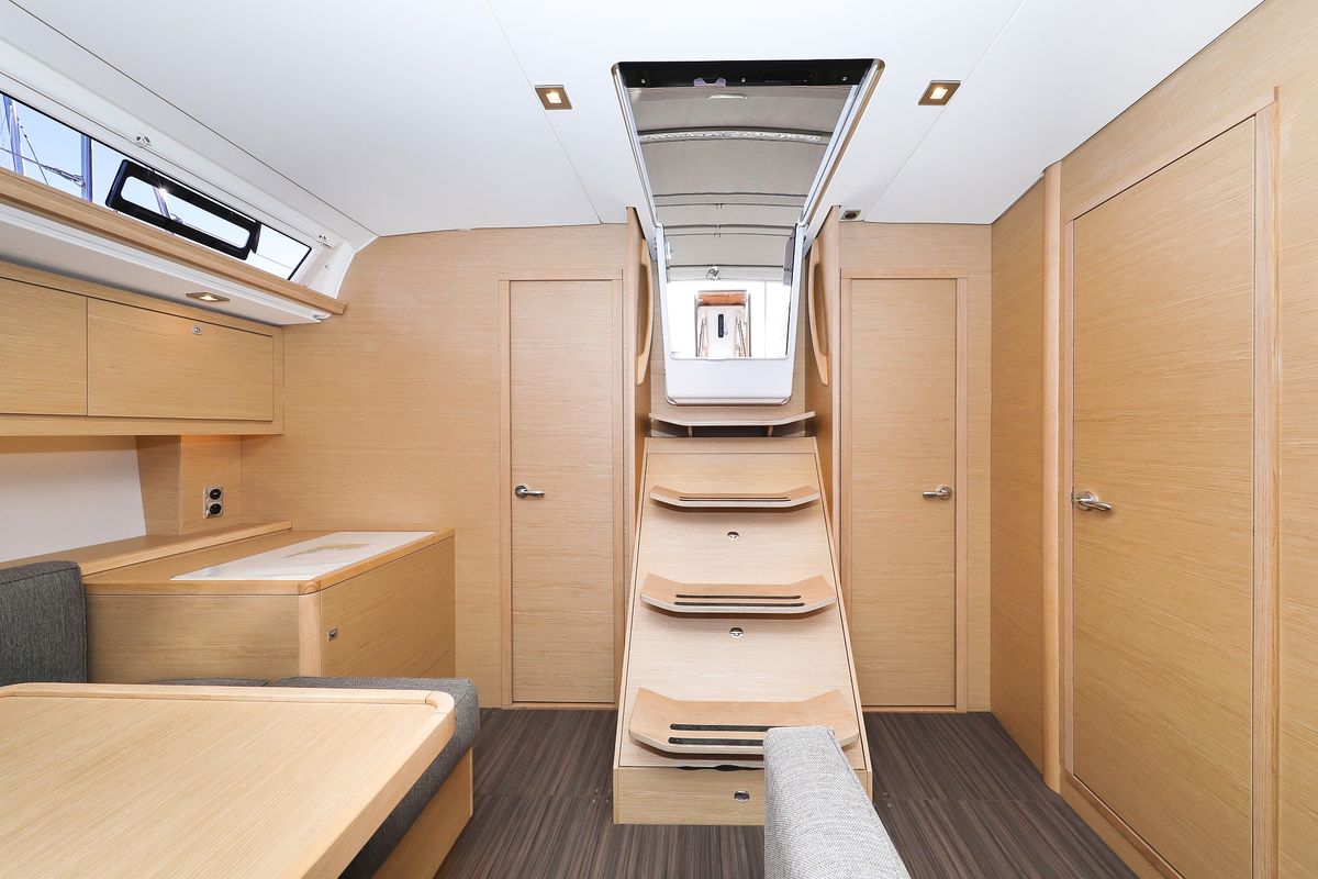 Salon of Amber, a Dufour 470 sailboat at Grad Trogir, Croatia