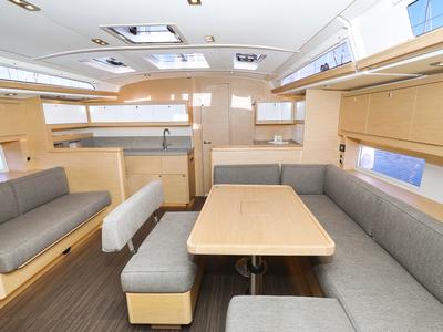 Salon of Amber, a Dufour 470 sailboat at Grad Trogir, Croatia