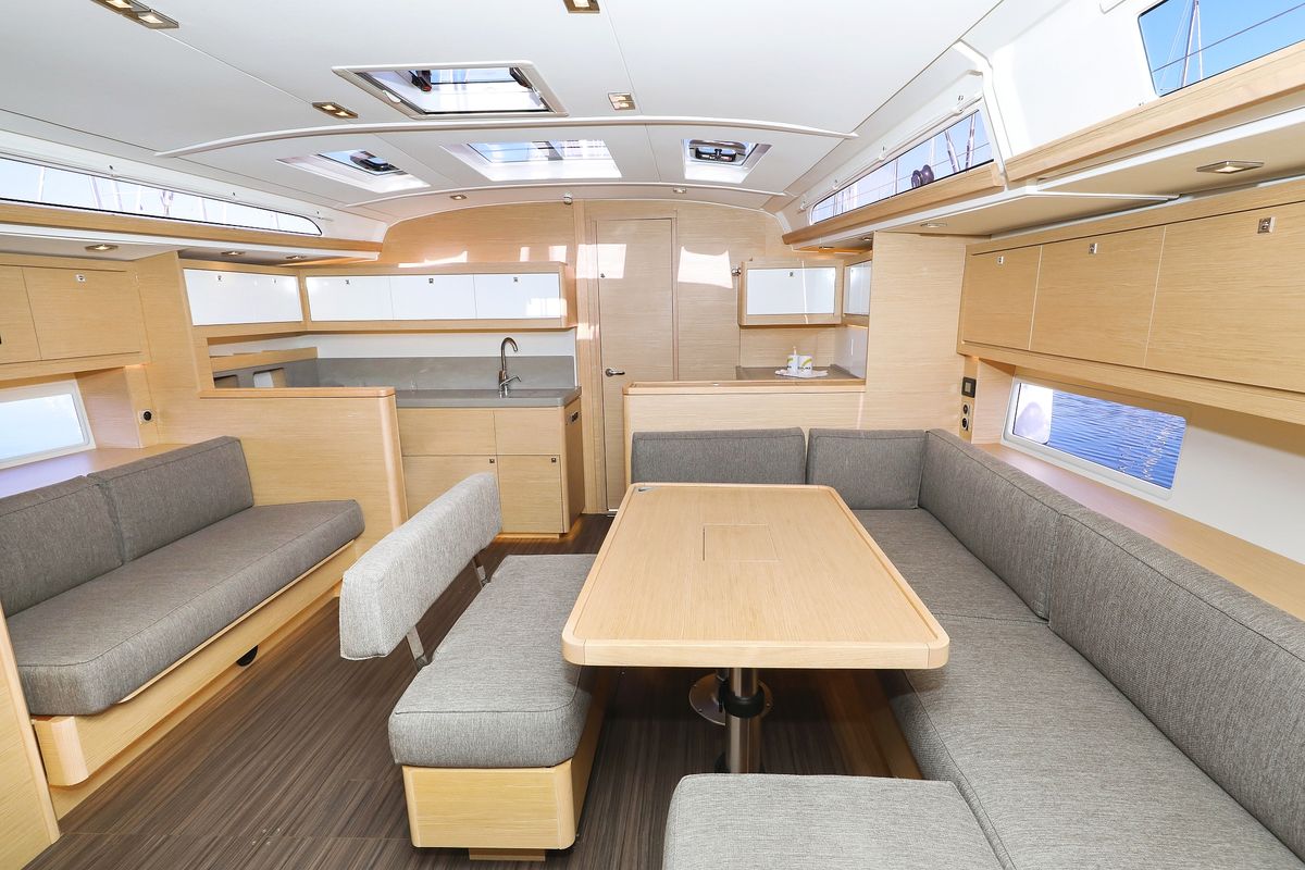 Salon of Amber, a Dufour 470 sailboat at Grad Trogir, Croatia