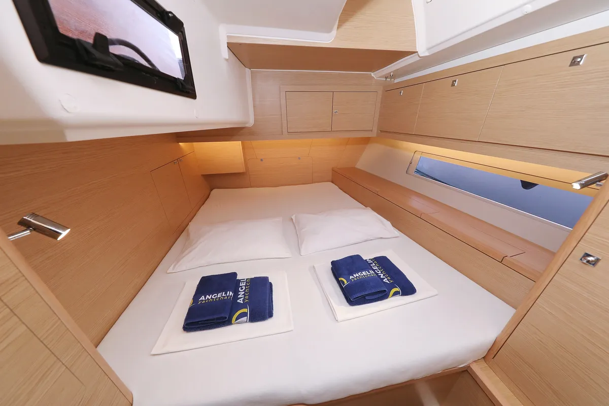 Cabin on Amber, a Dufour 470 sailboat at Grad Trogir, Croatia