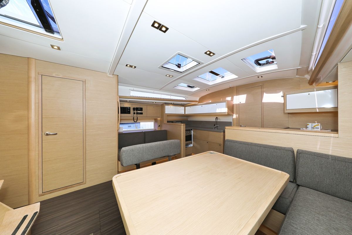 Salon of Amber, a Dufour 470 sailboat at Grad Trogir, Croatia