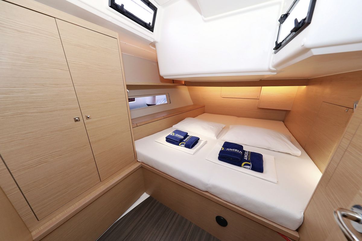 Cabin on Amber, a Dufour 470 sailboat at Grad Trogir, Croatia