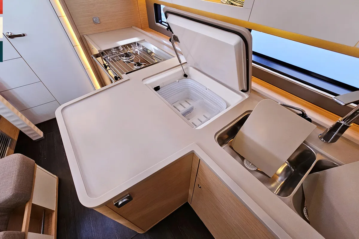 Galley of Kaya, a Dufour 41 sailboat at Općina Rogoznica, Croatia