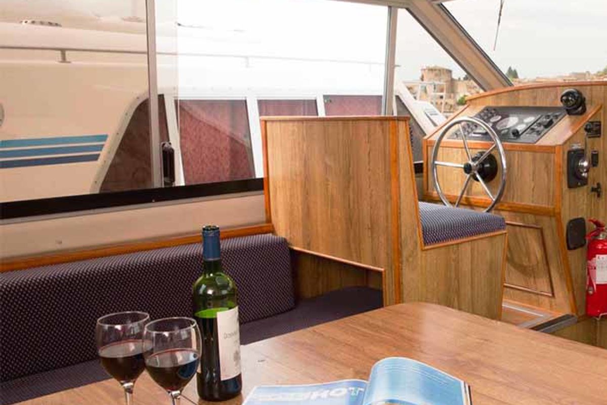 Salon of Lake Star - Budget 5, a Cygnet Lake Star motorboat at Connaught Harbour, Ireland
