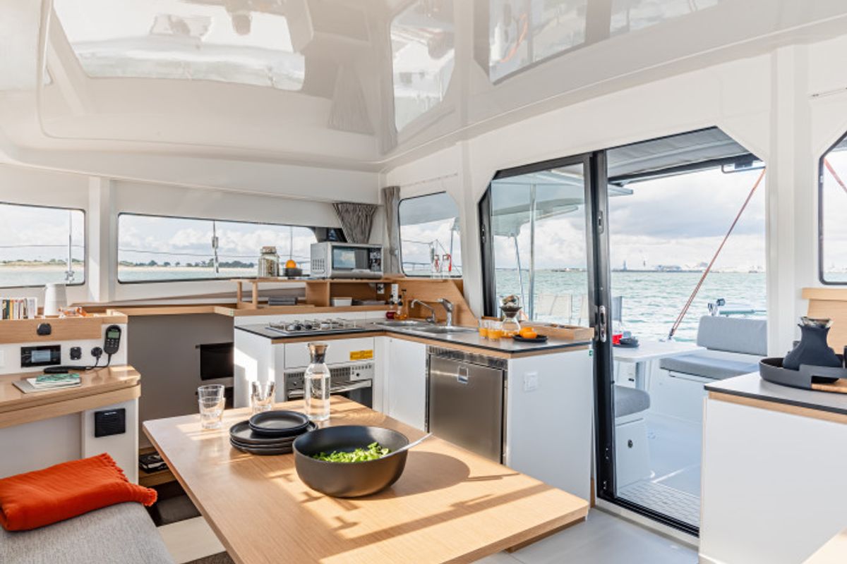 Galley of Sail Speed, a Excess 11 catamaran at Olbia, Italy