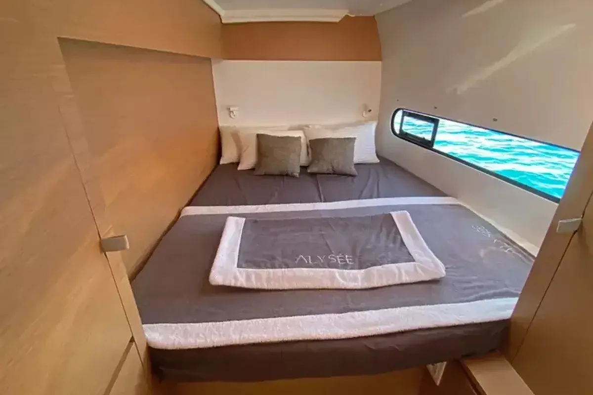 Cabin on Sail Speed, a Excess 11 catamaran at Olbia, Italy