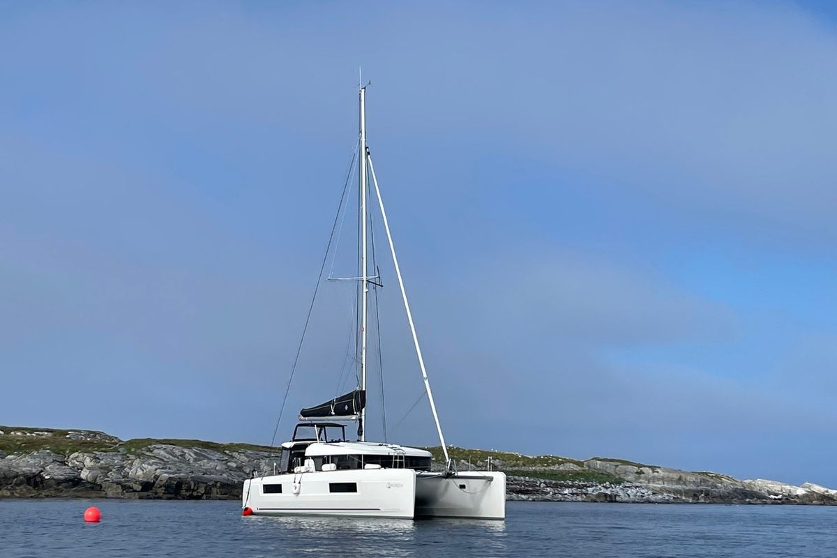 Exterior view of Arctic Charm, a Lagoon 40 catamaran at Tromsø, Norway