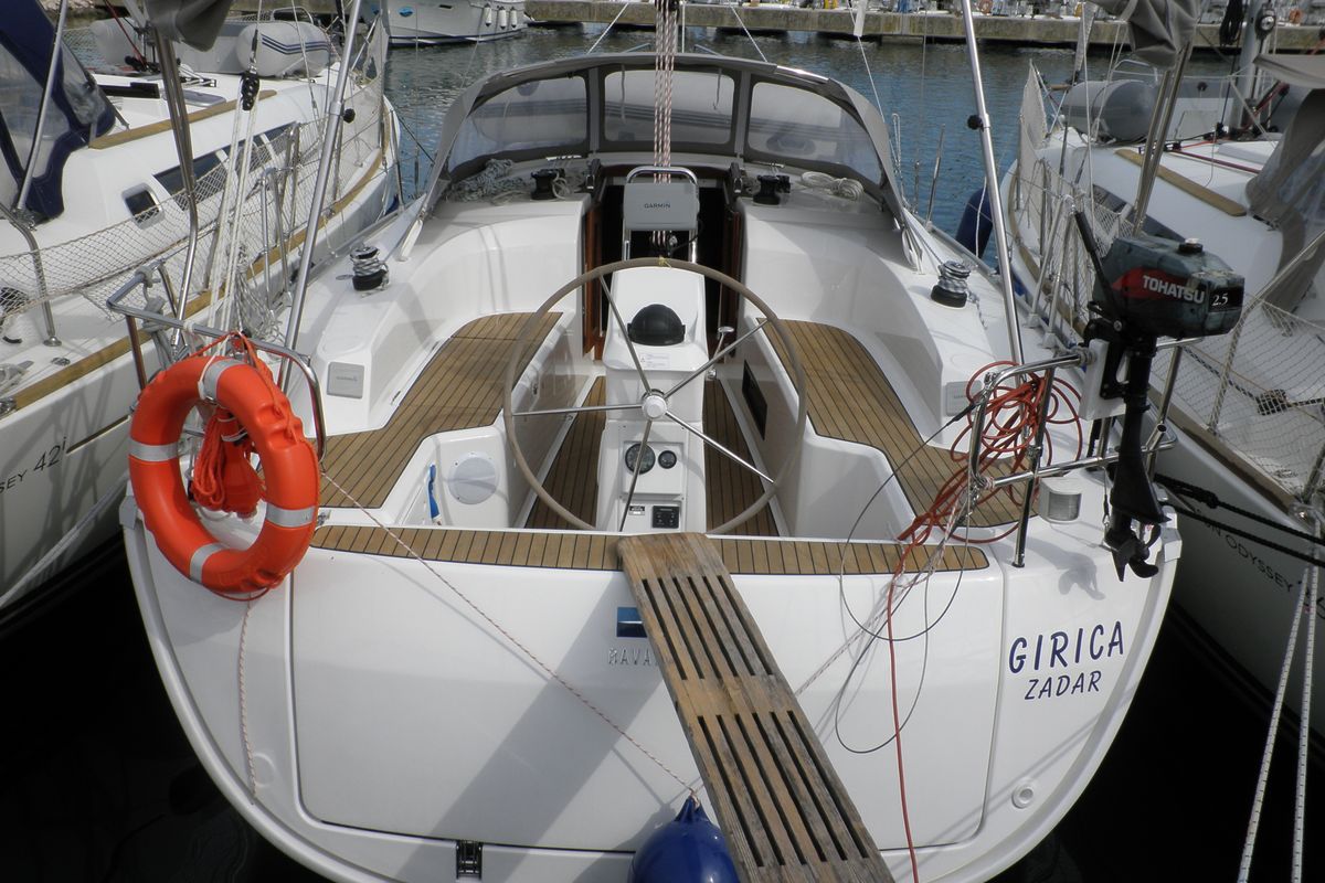 Exterior view of GIRICA, a Bavaria Cruiser 33 sailboat at Općina Sukošan, Croatia