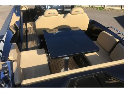 Deck of BOLLICHINA, a Zar 59 SL motorboat at Sant Antoni de Portmany, Spain