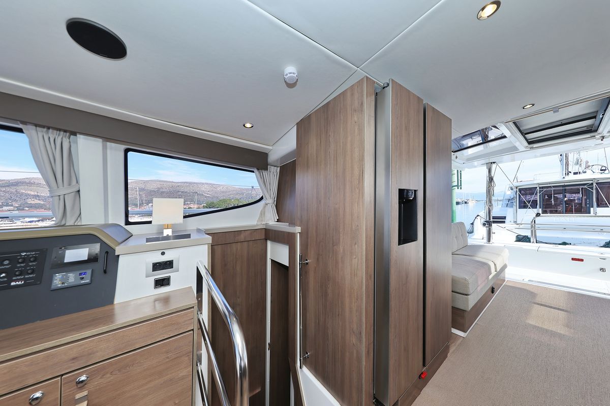 Salon of James Webb, a Bali 4.4 catamaran at Grad Trogir, Croatia
