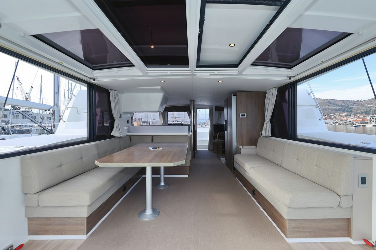 Galley of James Webb, a Bali 4.4 catamaran at Grad Trogir, Croatia