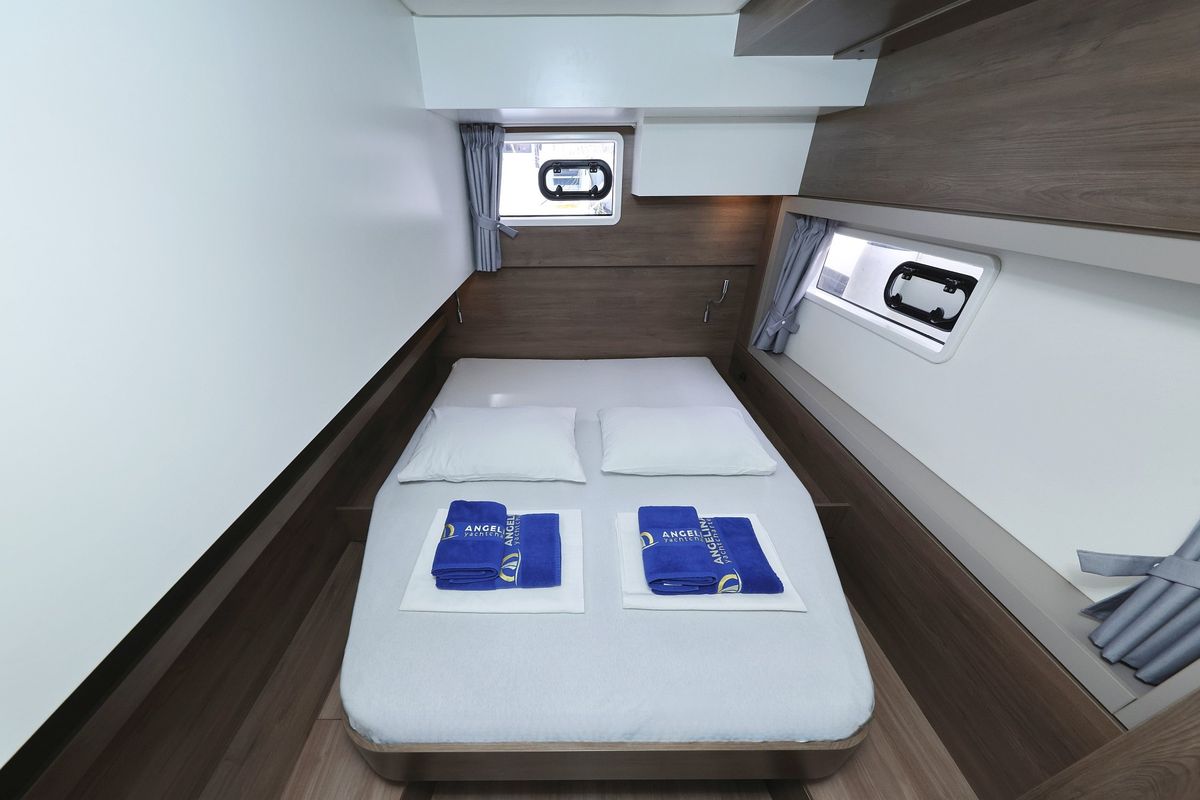 Cabin on James Webb, a Bali 4.4 catamaran at Grad Trogir, Croatia