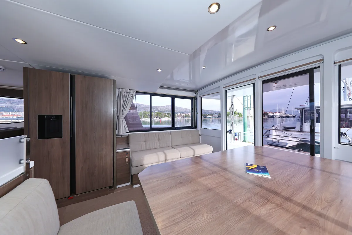 Galley of James Webb, a Bali 4.4 catamaran at Grad Trogir, Croatia