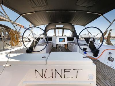Cockpit of Nunet, a Dufour 390 GL sailboat at Grad Biograd na Moru, Croatia