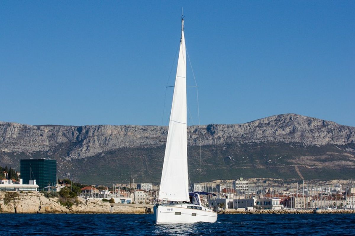 Exterior view of ARSEN, a Beneteau Oceanis 38 sailboat at Split, Croatia