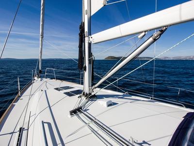 Deck of ARSEN, a Beneteau Oceanis 38 sailboat at Split, Croatia