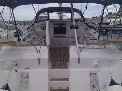 Cockpit of Mili Mili, a Elan 444 Impression sailboat at Zadar, Croatia