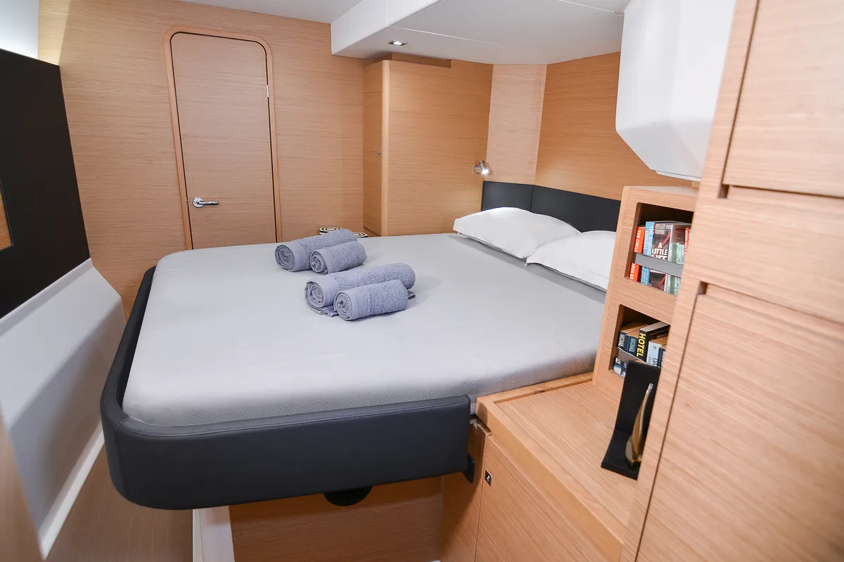 Cabin on Mojito, a Dufour Catamaran 48 catamaran at Municipal Unit of Lefkada, Greece