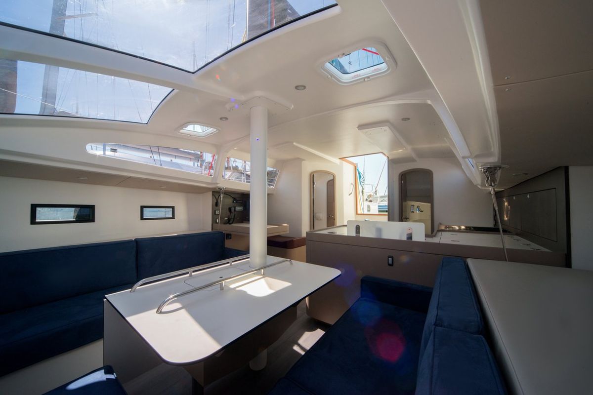 Salon of Horizon, a RM Yachts RM 1260 sailboat at Antibes, France