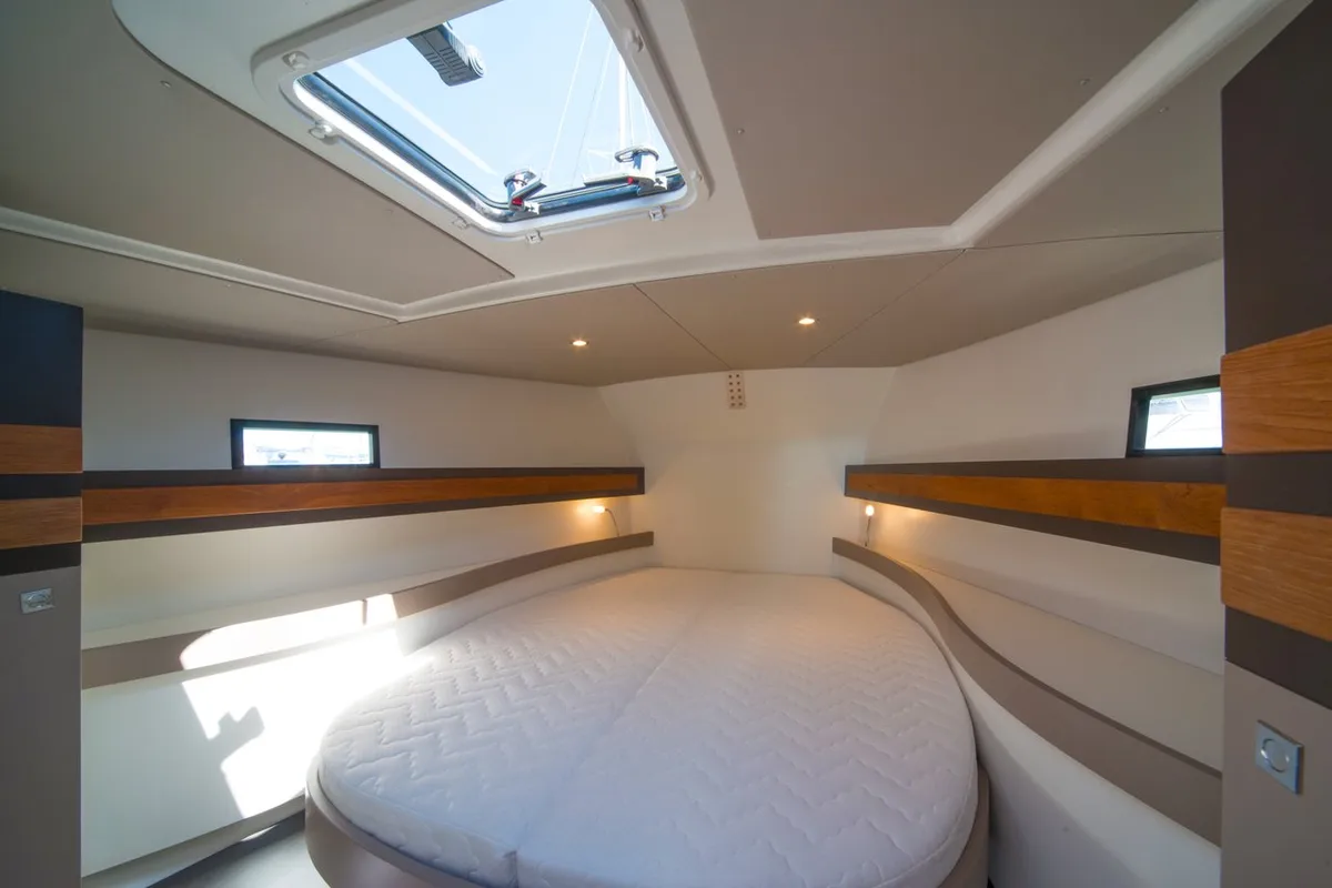 Cabin on Horizon, a RM Yachts RM 1260 sailboat at Antibes, France