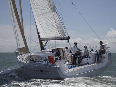 Exterior view of Horizon, a RM Yachts RM 1260 sailboat at Antibes, France