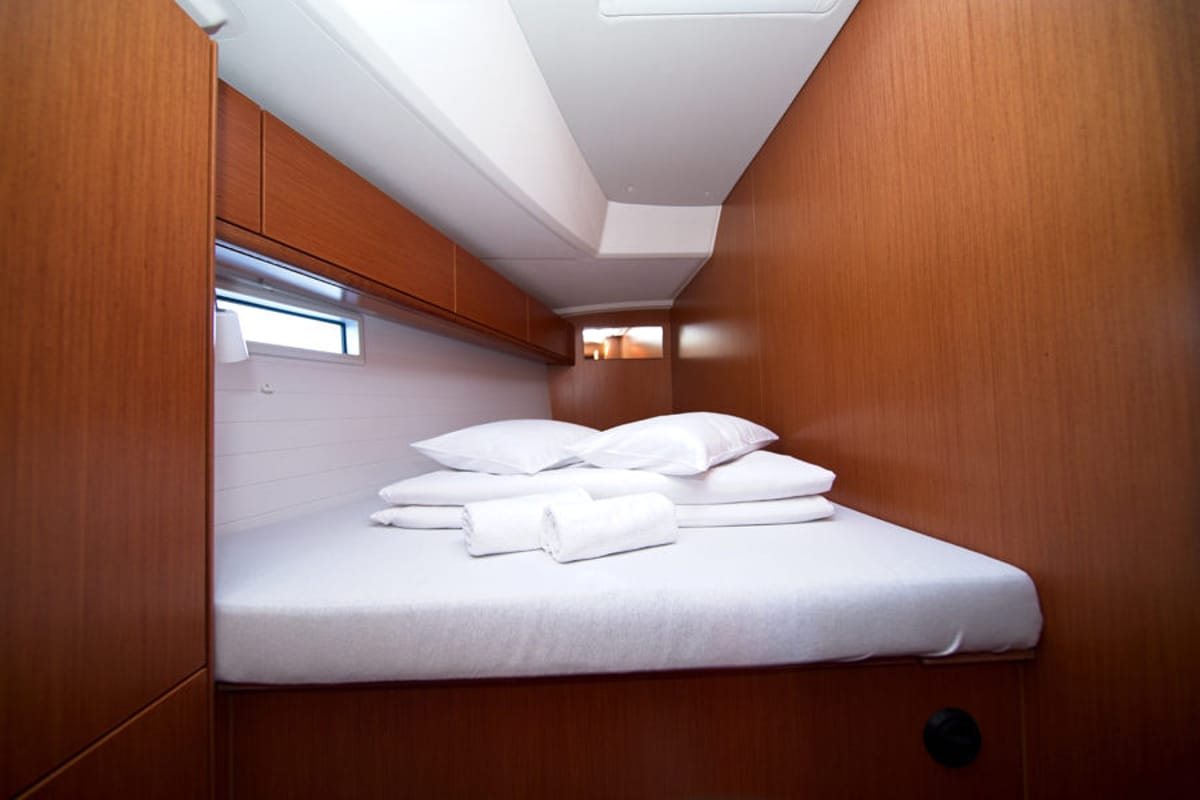 Cabin on MH 83, a Bavaria Cruiser 46 sailboat at Murter, Croatia