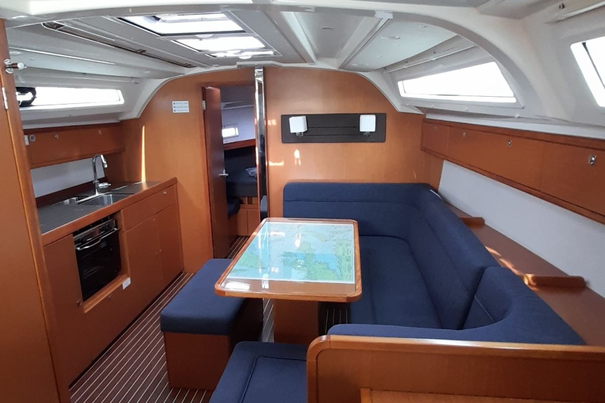 Salon of Optasia, a Bavaria Cruiser 41 sailboat at Municipal Unit of Rhodes, Greece