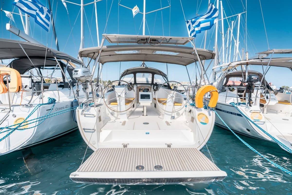 Optasia, a Bavaria Cruiser 41 sailboat at Municipal Unit of Rhodes, Greece