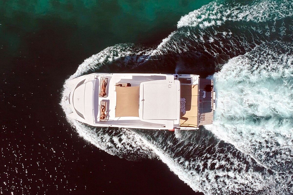 Exterior view of Over Reef, a Gulet Power Catamaran catamaran at Malé, Maldives