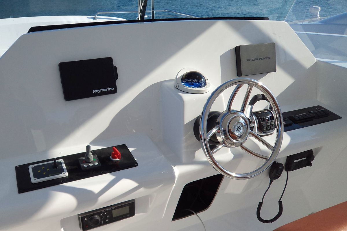 Cockpit of Over Reef, a Gulet Power Catamaran catamaran at Malé, Maldives