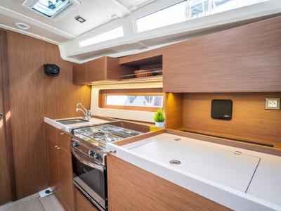 Galley of First Dream, a Beneteau Oceanis 37.1 sailboat at Skradin, Croatia