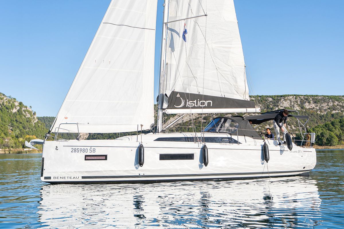 Exterior view of First Dream, a Beneteau Oceanis 37.1 sailboat at Skradin, Croatia