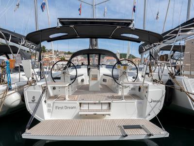 Deck of First Dream, a Beneteau Oceanis 37.1 sailboat at Skradin, Croatia