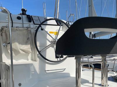 Salon of Amalia II , a Lagoon 40 catamaran at Seget Donji, Croatia