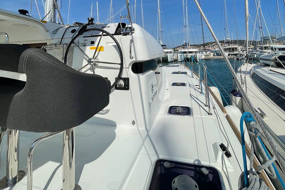 Galley of Amalia II , a Lagoon 40 catamaran at Seget Donji, Croatia
