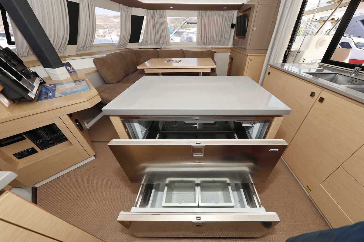 Galley of Feeling Free, a Fountaine Pajot Saba 50 catamaran at Općina Sveti Filip i Jakov, Croatia