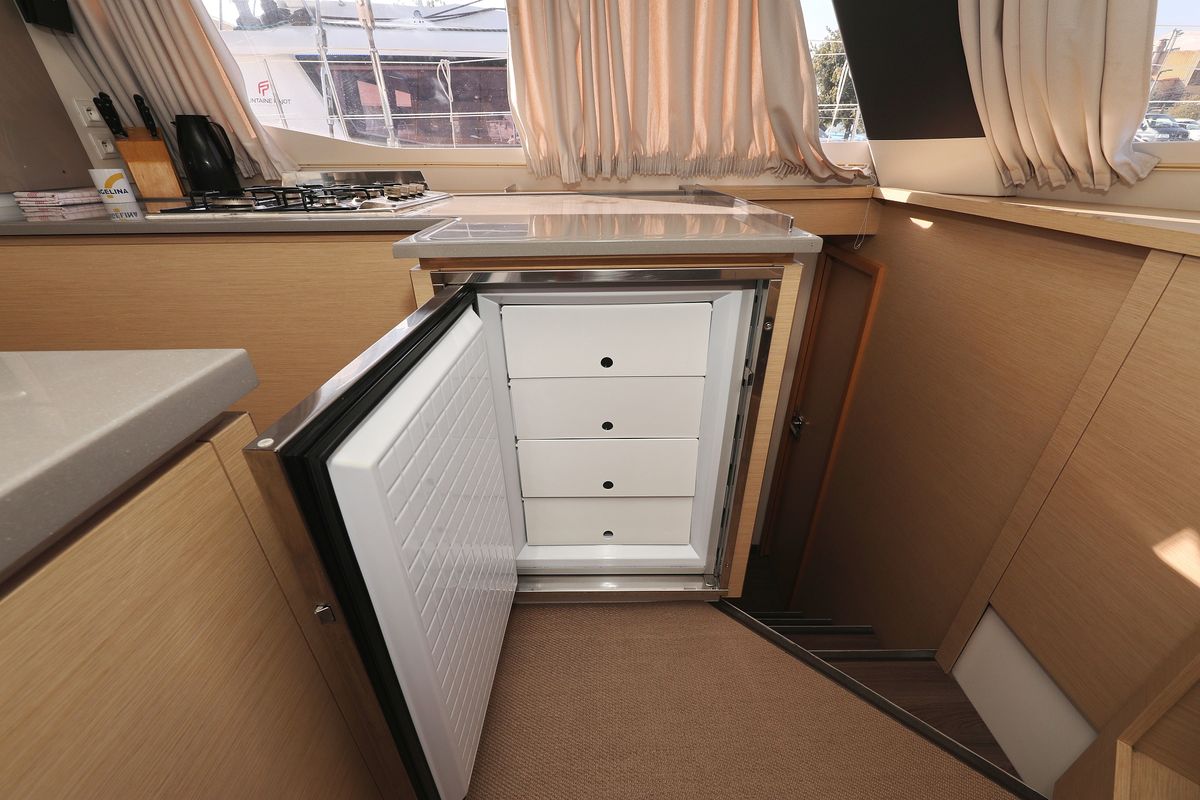 Galley of Feeling Free, a Fountaine Pajot Saba 50 catamaran at Općina Sveti Filip i Jakov, Croatia