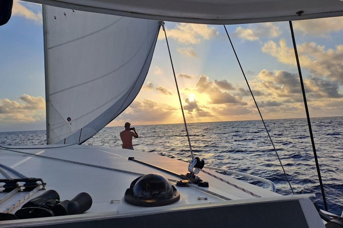 Deck of Premium, a Leopard 48 catamaran at Azam Marina, Tanzania