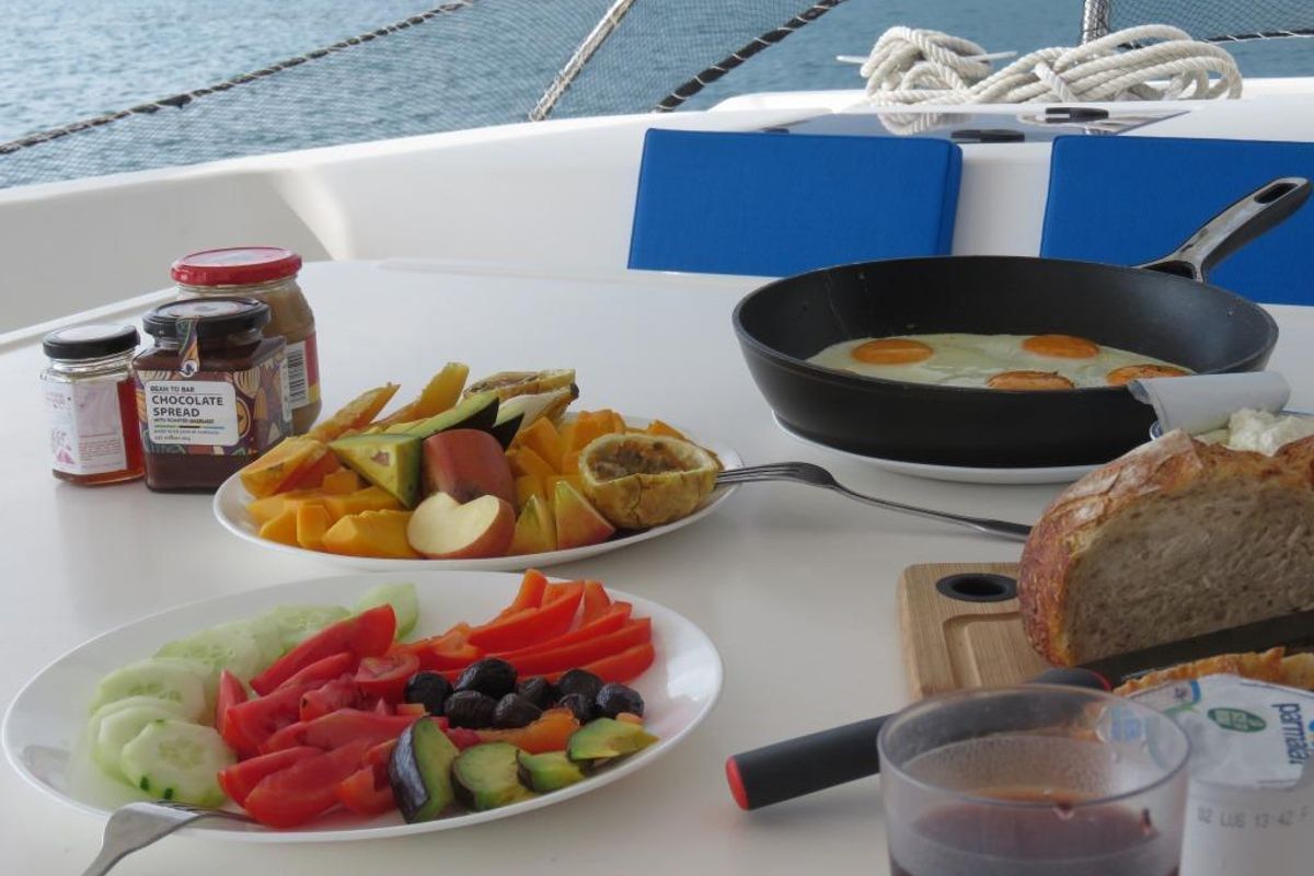 Deck of Premium, a Leopard 48 catamaran at Azam Marina, Tanzania