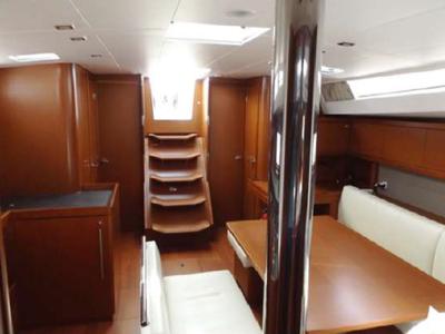 Salon of WAYWARD PRINCE, a Beneteau Oceanis 48 sailboat at Kalkara, Malta