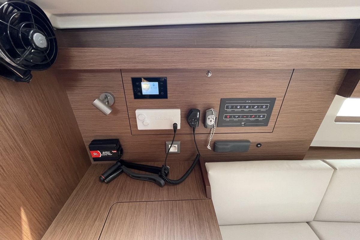 LOL, a Beneteau Oceanis 40.1 sailboat at Lavreotiki Municipal Unit, Greece