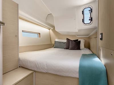 Cabin on LOL, a Beneteau Oceanis 40.1 sailboat at Lavreotiki Municipal Unit, Greece