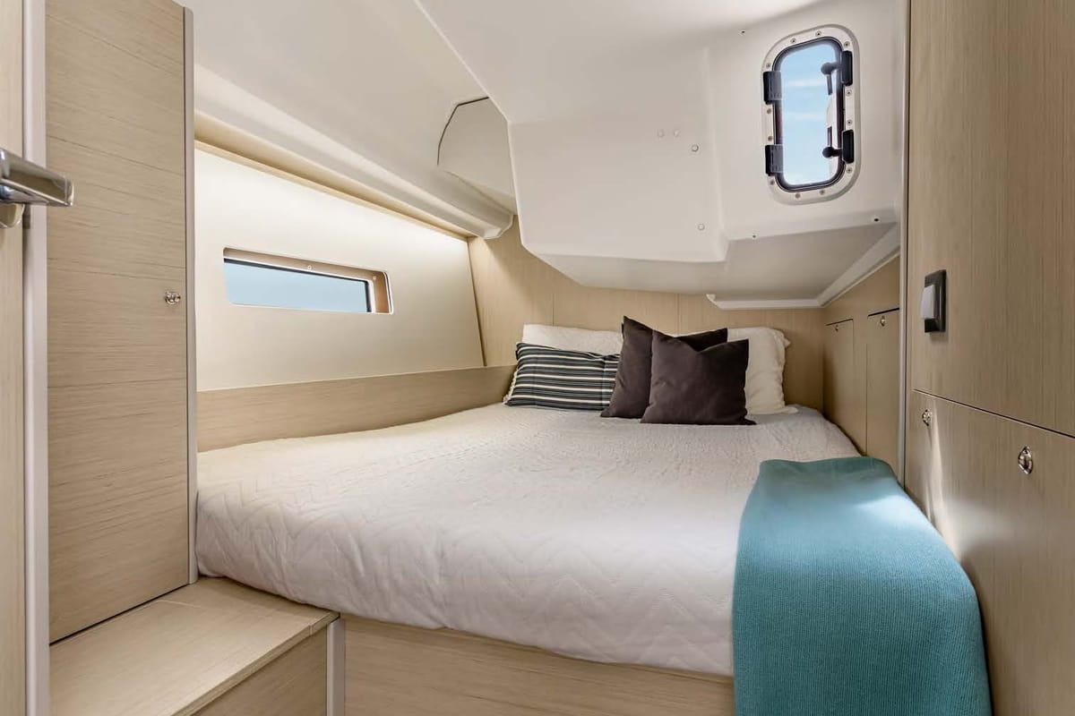 Cabin on LOL, a Beneteau Oceanis 40.1 sailboat at Lavreotiki Municipal Unit, Greece