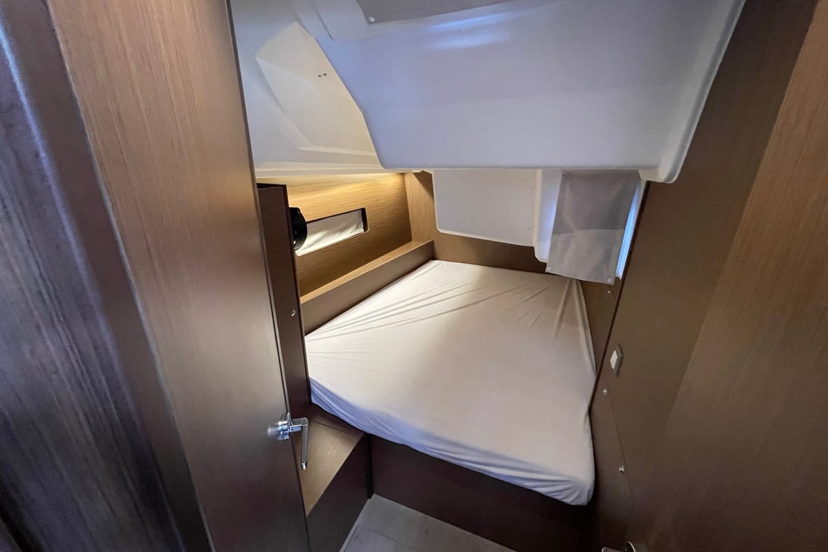 Cabin on LOL, a Beneteau Oceanis 40.1 sailboat at Lavreotiki Municipal Unit, Greece