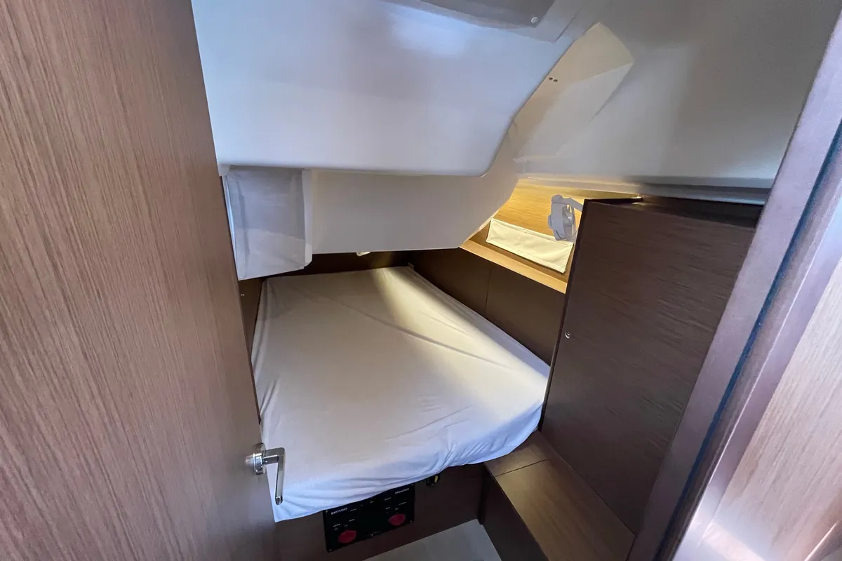 Cabin on LOL, a Beneteau Oceanis 40.1 sailboat at Lavreotiki Municipal Unit, Greece