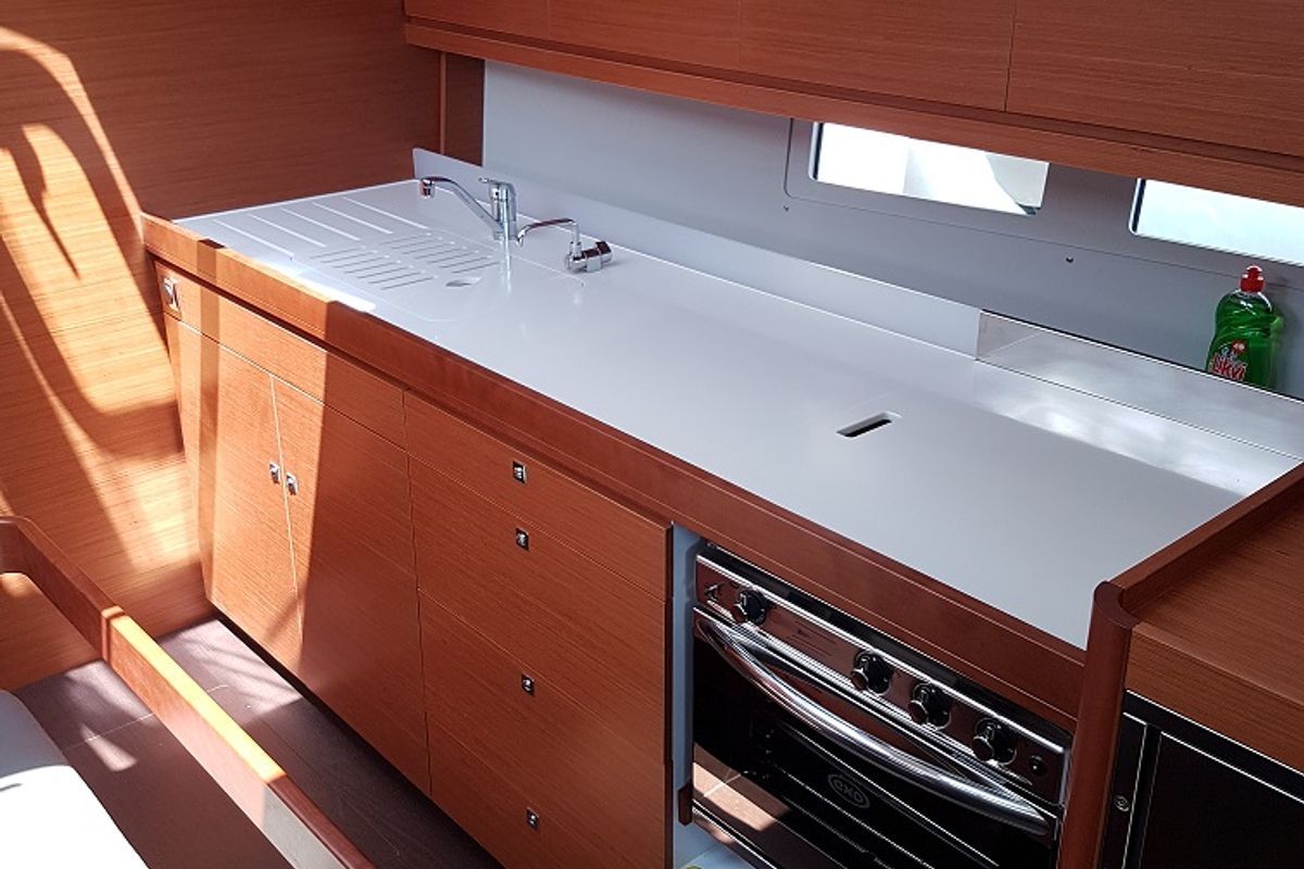 Galley of Alegro, a Dufour 460 GL sailboat at Općina Sukošan, Croatia