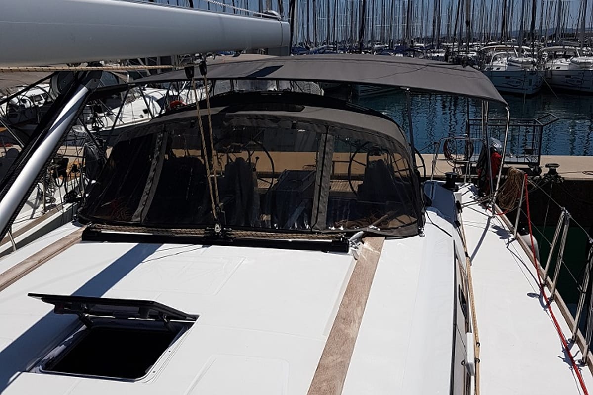 Deck of Alegro, a Dufour 460 GL sailboat at Općina Sukošan, Croatia