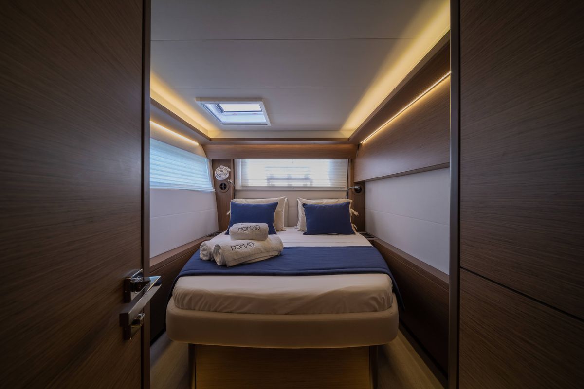 Cabin on NOMAD II, a Lagoon 50 catamaran at Municipal Unit of Lefkada, Greece